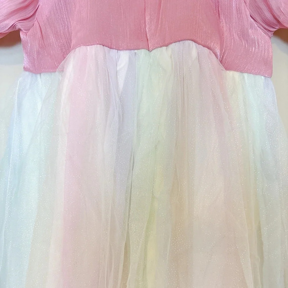 Embroidered  rainbow dress 6/7Y - Picture 2 of 4